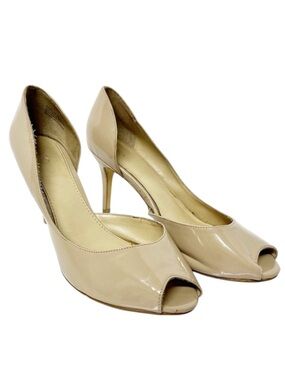Cato Neutral Nude Cream Beige Open Toe Pumps Womens size 11